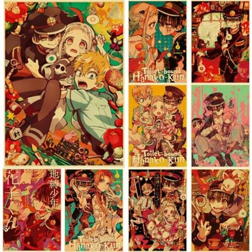 New Buy 3 Get 4 Jibaku Shounen Hanako-kun Anime Manga HD Print Retro Poster Wall Stickers for Living Room Home Art Decoration