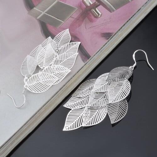New 2020 Fashion Bohemian Long Earrings Unique Natural True Leaves Large Earrings Female Senior Earrings Gift