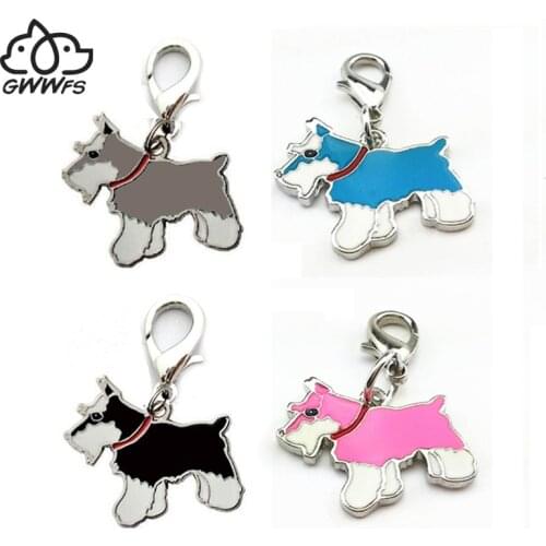 5pcs/Lot Schnauzer Charm Pendant For Women Men Silver Color Metal Alloy Small Pet Dog Pendant Bag Charm Jewelry Making Gift
