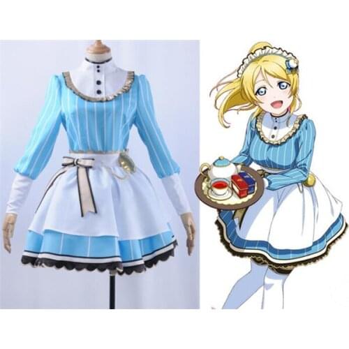 Anime Cosplay Clothing Love Live Cosplay Costumes Tea Party Ayase Eli Maid Dress Lolita Dress A