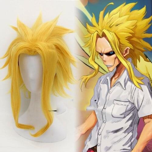 My Hero Academia All Might Yagi Toshinori Yellow Wig Cosplay Costume Boku no Hero Academia Heat Resistant Hair Cosplay Wigs