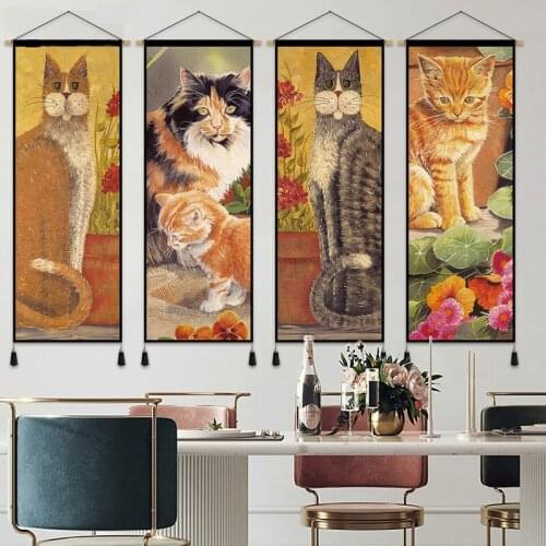 Print Poster Cute Animal Cats Canvas Painting Aesthetic Room Decor Wall Art Decorative Painting Pictures Home Living Room Decor