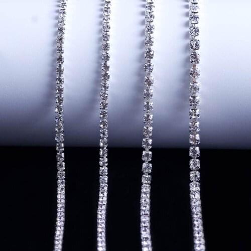 Prajna Hot Sale 2.8/3mm Flatback Rhinestone Chain For Decoration Crafts Colorful High Density Sewing Accessories For Dress DIY