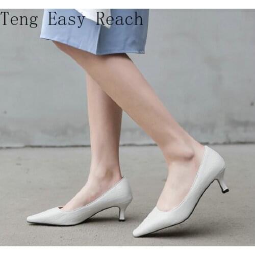 Luxury Brand Pointed Toe White Lady Pumps Big Size 34-45 Thin High Heeled Woman Shoes Slip-on Wedding Party Offcial Women Heels