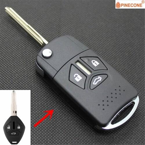 PINECONE Key Case for Mitsubishi Galant Eclipse Lancer Key 3 Buttons MIT11R Blade Modified Flip Folding Remote Car Key Fob Shell