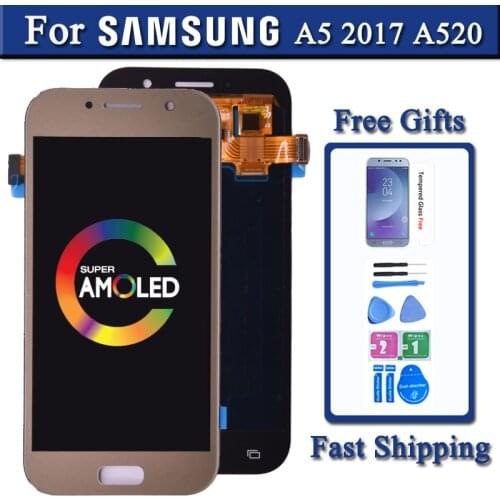 Super AMOLED LCD Replacement For SAMSUNG GALAXY A5 2017 Duos A520 A520F A520K LCD Display Touch Screen Digitizer Assembly