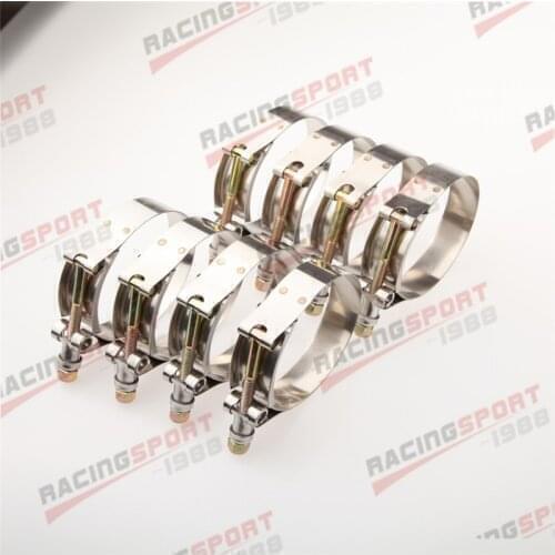 8x1.5" inch Turbo Pipe Hose Coupler T-bolt Clamp clamps Stainless Steel 43-49mm