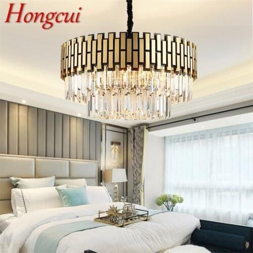 Hongcui Modern Crystal Chandelier Fixtures Luxury LED Nordic Decorative For Home Living Room Dining Room Villa Duplex