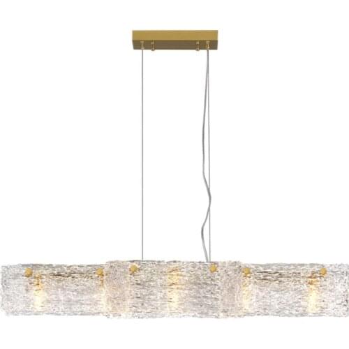 Light luxury post-modern chandelier simple Nordic personality creative study room living room dining bar counter long glass lamp