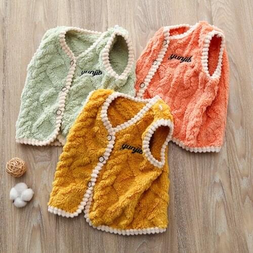 Toddler Girl Sweater Baby Vest Velvet Winter Unisex Boys Girls Clothes Tops Newborn Baby Jacket Fur 0-5Y