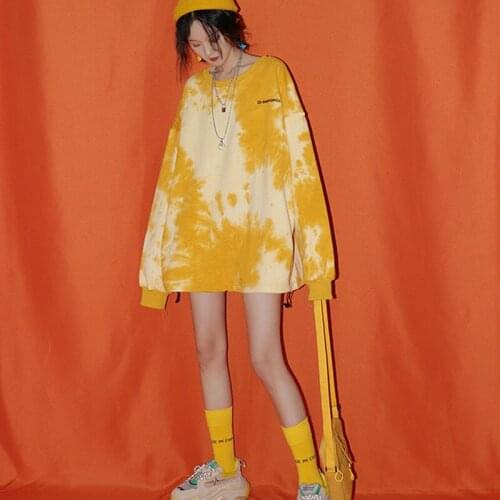 Spring Autumn New 2020 Tie Dye Hoodies Women Sweatshirt Casual Loose Harajuku Long Sleeve Top Female Printed Oversized Pullovers
