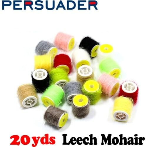 PERSUADER 2spools nymph scud fly tying dubbing line 10 optional colors leech mohair yarn long angora hair twisted fly tying yard