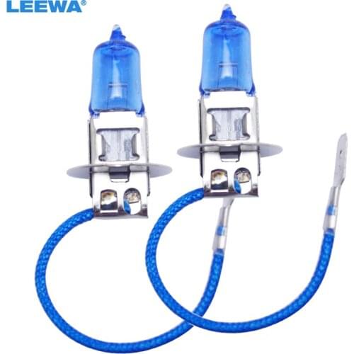 LEEWA 2pcs Car H3 55W/100W 12V White Car FogLights HalogenBulb Headlights Lamp Car Headlight Bulbs #CA2028