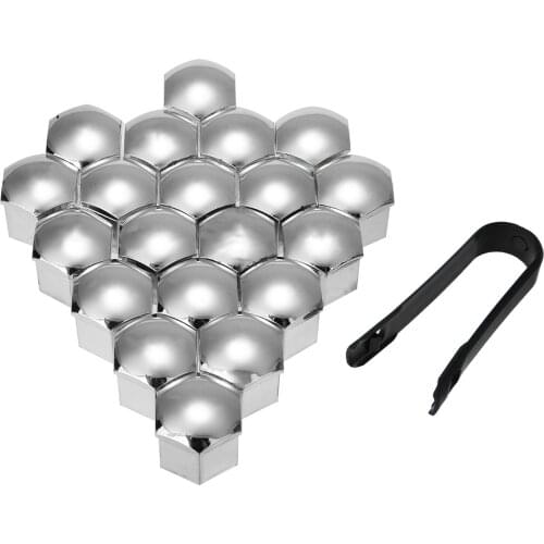 20pcs Universal Anti-Rust 21mm Chrome Glossy ABS Auto Trim Tyre Wheel Nut Screw Bolt Protection Covers Caps Car Styling