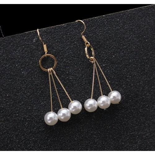 2019 new fashion summer style drop earrings for women elegant pearl gift long simple gift earrings