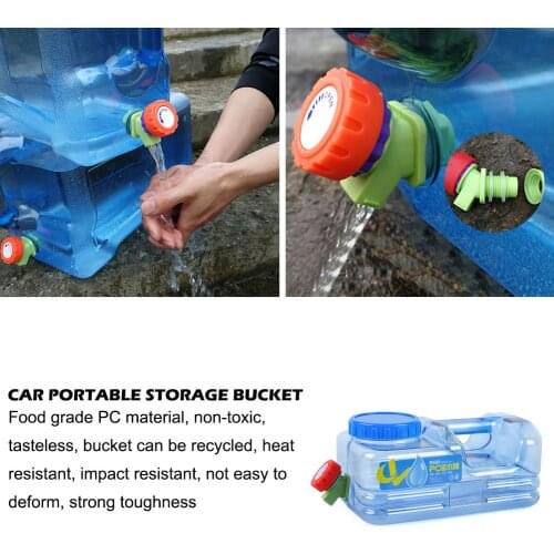 5.5L Reusable Water Container Portable Driving Water Tank Container with Faucet for Camping Picnic Hiking PCWater Buckets 2021