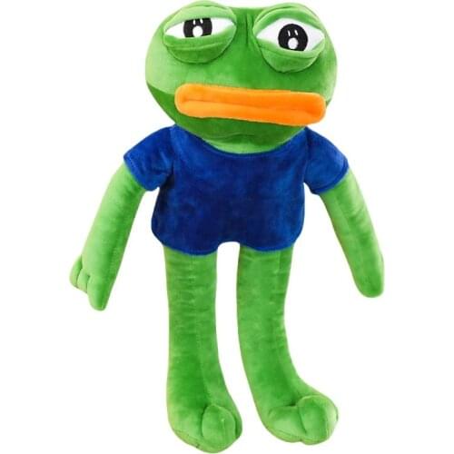 50-90cm Big Size Pepe The Frog Meme Kermit Sad Frog Feels Good Man Plush Toys Soft Stuffed Animal Dolls Gift Collection