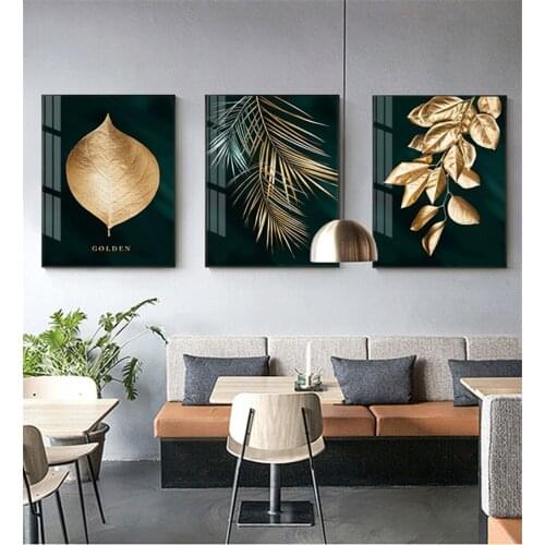 Nordic abstract gold foil canvas art painting living room bedroom porch posters and print wall wholesale home decor