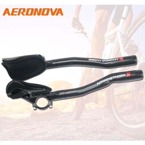 AERONOVA Bicycle Handlebar Rest Handlebar TT Triathlon Bicycle Extender Green Carbon Aero Bars 3K Handlebar Triathlon