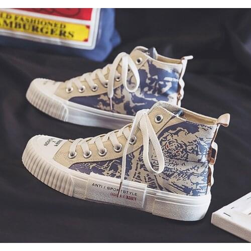 Antarctica Spring 2021 New Canvas Womens Shoes Fashion Versatile Lace Up High Top Flat Bottom Casual Sports Shoes