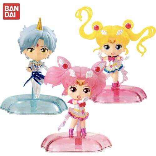 Bandai Genuine Gashapon Toys SAILOR MOON Twinkle Statue Sailor Moon Chibiusa Helios Cute Action Figure Ornaments Model Toys