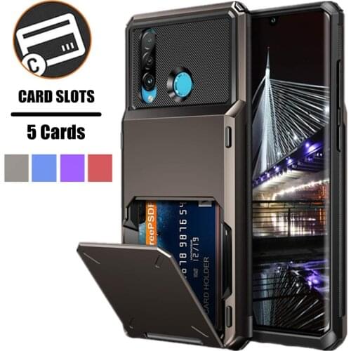 Wallet ID Slots Credit Card Cover Coque For Huawei P30 Lite P40 P20 Pro P Smart 2019 Case Funda