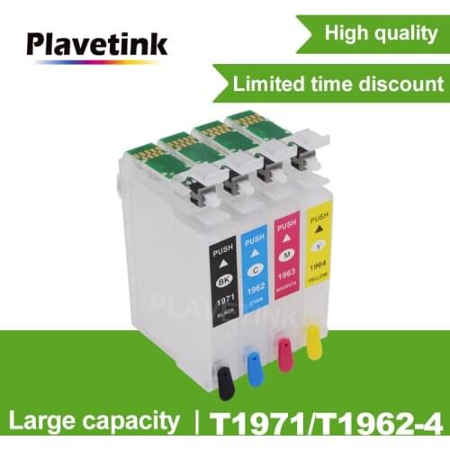 Plavetink Refill Ink Cartridge Compatible For Epson T1971 T1961 T1951 XL Expression XP 101 201 211 401 204 104 214 411 WF-2532