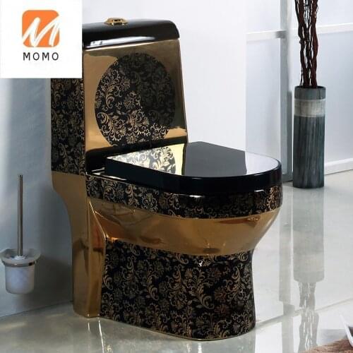 European style black toilet, golden toilet, light luxury household, creative personality, red toilet 0567 Biological Toilet
