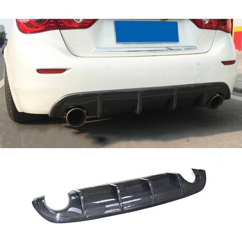 Carbon Fiber Q50 Rear Bumper Diffuser Rear Spoiler for Infiniti Q50 Q50S 2014-2017 add on style Bumper Guard car styling