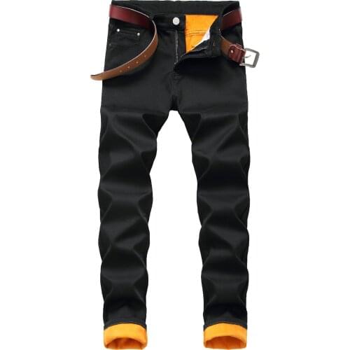 Denim Designer Jeans Black Blue For Men Size 28-38 40 42 2020 Autumn Winter Plus Velvet HIP HOP Punk Streetwear