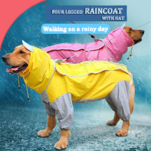 Pet Large Dogs Raincoat Out Door walking Waterproof Detachable Rain Cover Water Protection Big Dog Clothes DOGGYZSTYLE