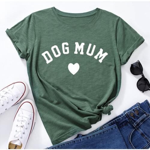 Graphic T Shirts for Women Cotton Short Sleeve Tee Female Shirt Tops Summer Casual Print Clothes Gifts Animal Dog Mom Heart Love