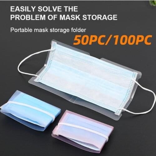 50/100Pcs Pocket Disposable Mask Storage Clip Waterproof Dustproof Mask Storage Box Reuseable guarda mascarillas caja