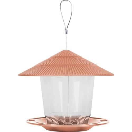 Bird Feeder Panorama Bird Feeder Hanging Wild Bird Feeder Round Shaped Roof for Gazebo Outside Garden Yard Decoration