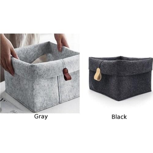 Felt Storage Basket 1pc Sundries Storag Living Room Tea Table Basket Cloth Felt Storage Box Bedroom Socks Storage Black Gray