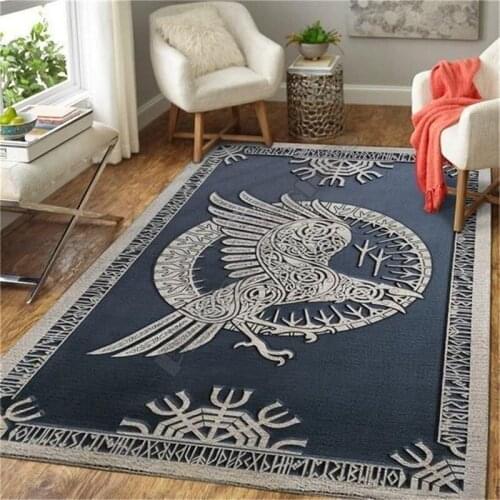 Viking Eagle 3D All Over Printed Rug Non-slip Mat Dining Room Living Room Soft Bedroom Carpet