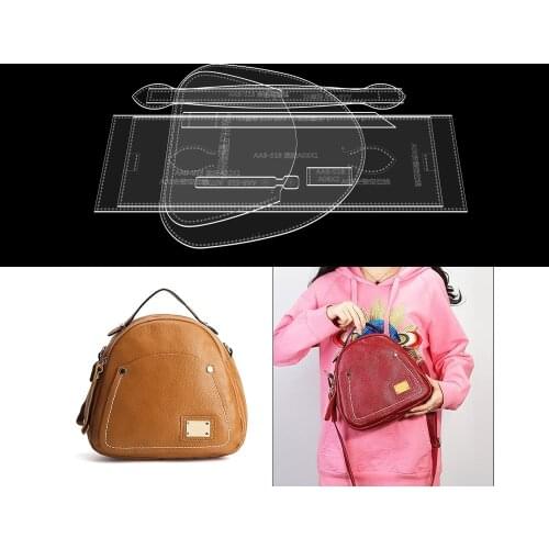 Handmade leather DIY shoulder messenger bag acrylic paper grid pattern leather art production template version drawing board