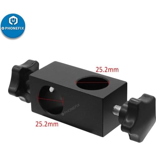 25mm Microscope Arm Connection Adapter 360 Degree Multi-axis Adjustment Metal Arm Bracket for Trinocular Binocular Microscope