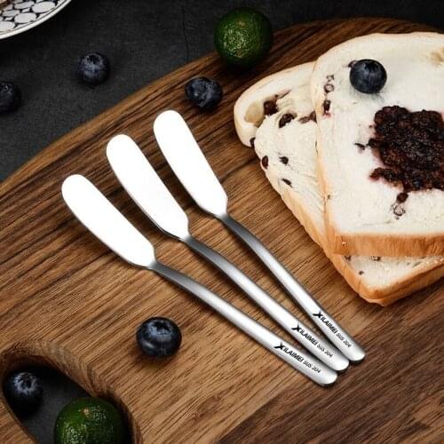 XILAIMEI 304 Stainless Steel One Piece Table Knife Butter Knife Cutlery Extended Handle Mirror Reflection Kitchen Tools