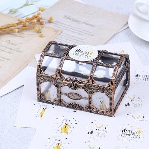 1pc Pirate Anime For Pirate Crystal Gem Treasure Box Toy Figures Transparent Plastic Container Storage Box