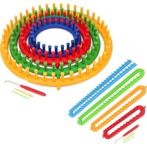 Rectangle Round DIY Knitting Loom Scarf Sweater Hat Shawl Stitching Knit Handmade Craft Weaving Braiding Tool