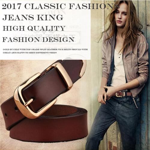 British Womens Belt High Quality Real Cowhide Versatile Fashion Jeans Waistband Decorative All White Women Outfits Belt Female