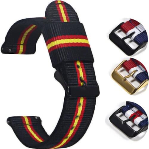 22mm watch strap For Samsung Galaxy watch 46mm 42mm Active2 Active1 Gear S3 frontier Sports nylon nato strap