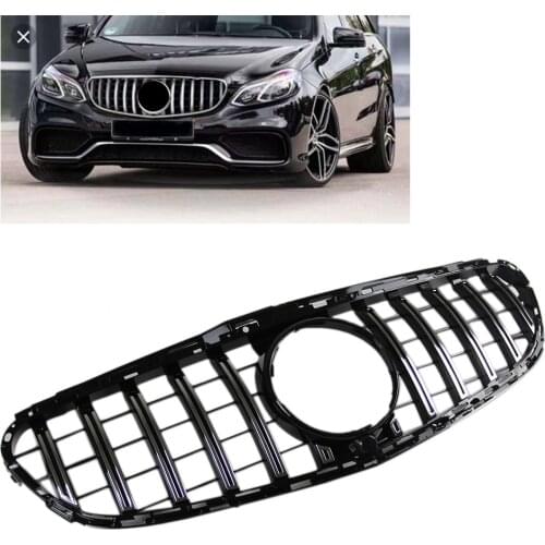 Car Front GT Grille Mesh Grill for Mercedes Benz E Class W212 Sedan E200 E250 E300 E350 E400 E500 2014 2015 2016 Silver ABS