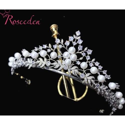 Luxury CZ Zirconia Tiaras Crowns Princess Engagement Headband Wedding Hair Accessories Bridal Hair Decoration RE3658