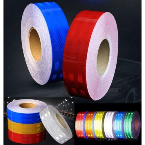 5CM*45M Self-Adhesive PET Super Reflective Warning Safety Tape Truck Road Traffic Construction Site Floor Wall Warning Strip