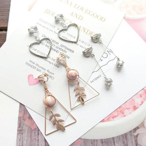 GRACE JUN 3 Pairs /set Clip on Earrings No Pierced for Women Party Wedding Luxury Fashion Ear Cuff Bridal Earrings 11.11 Jewelry