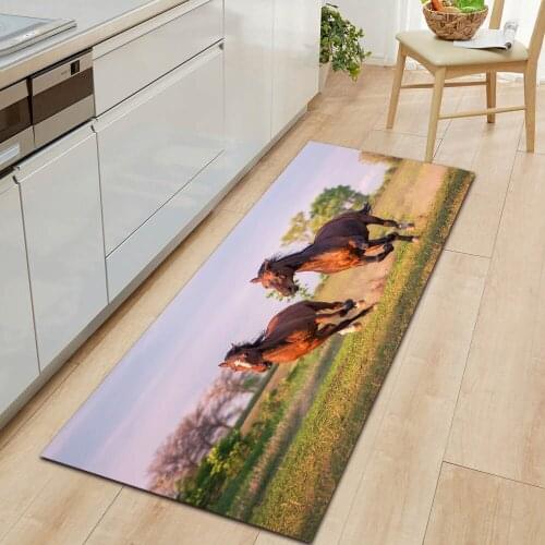 Animal Series Horse Non-Slip Kitchen Bedroom Bathroom Door Mat Multi-Purpose Decorative Carpet
