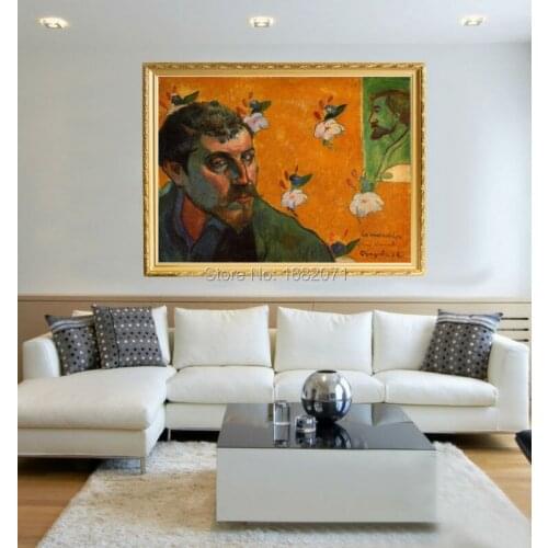 Strong Painter Team 100%Hand-painted Paul Gauguin Self-Portrait Dedicated to Vincent van Gogh Oil Painting On Canvas