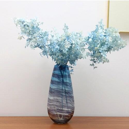 Blue flowers Maple leaf decoration ramadan 2021 Garden outdoor wedding decorcake topper birthday party decorations home Decor